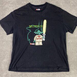 Lego Star Wars T Shirt Men's 2XL Fits XL Yoda Size Matters Not Glow In The Dark